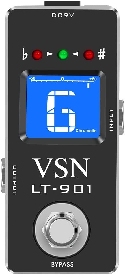 VSN Tuner Pedal,Guitar Chromatic Tuner Pedal for High Precision ± 1 Cent with Pitch Indicator for Electric Guitar and Bass True Bypass LT-901