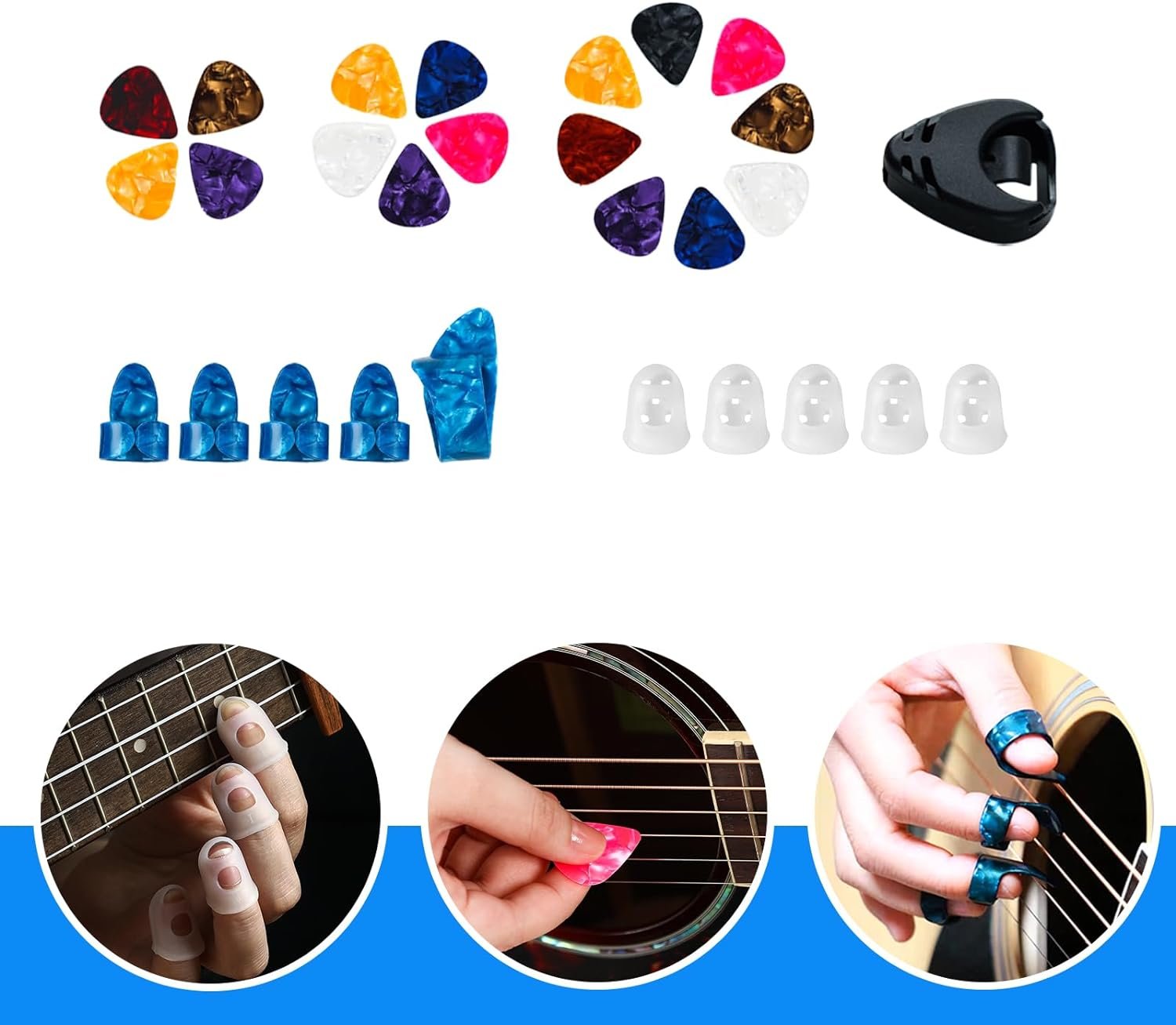 Acoustic Guitar Accessories Kit 68PCS,Including Acoustic Guitar Strings,Guitar Capo,Guitar Picks,Guitar Tuner,Guitar Wall mount,Guitar Bridge pins and other Guitar Accessory