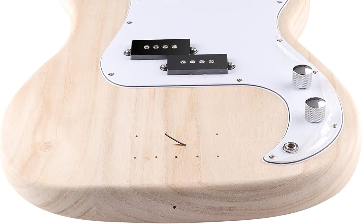 DIY Bass Guitar Kit Beginner Kits PB Bass Style 4 String Right Handed with Paulownia Body Hard Maple Neck DYED Poplar Laminated Fingerboard Chrome Hardware Build Your Own Guitar.