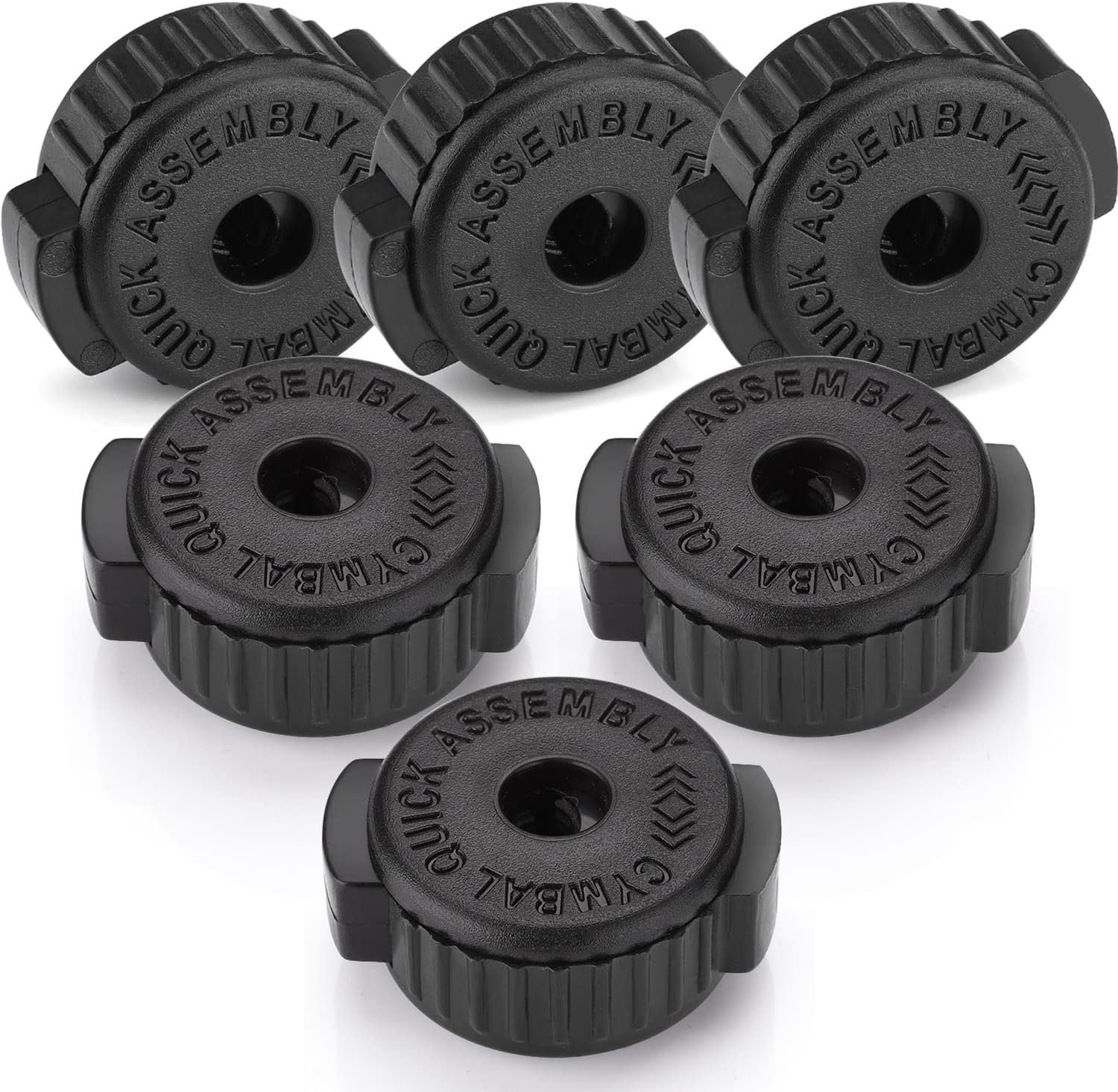 Facmogu 6PCS Black Plastic Cymbal Nuts, 8mm Quick-set Cymbal Nut for Percussion Drum Kit, Quick Release Cymbal Nut  Cymbal Mate for Percussion Replacement Kitparts