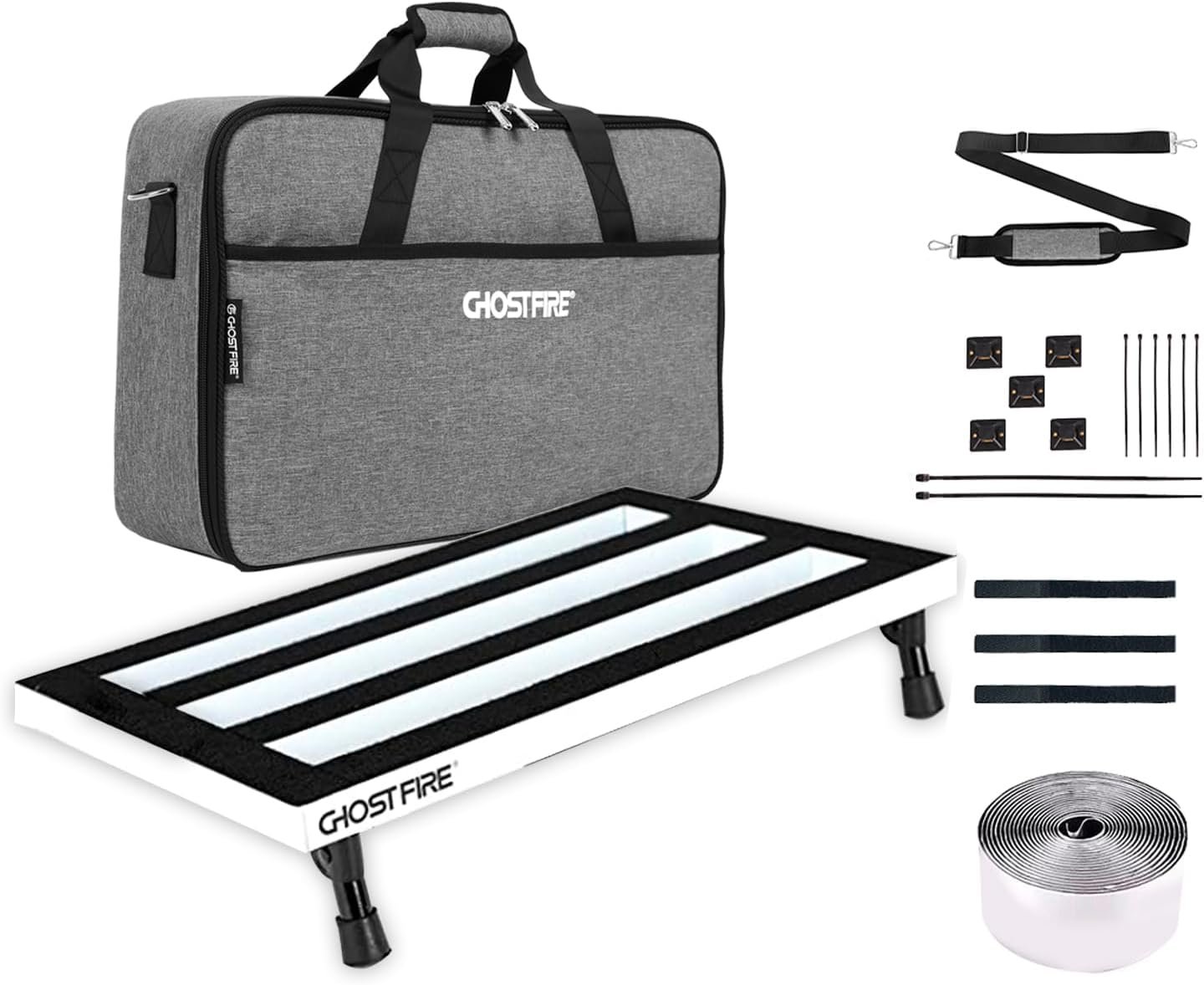 Ghost Fire Guitar Pedal Board Aluminum Alloy 1.76lb Super light Effect Pedalboard 19.8x11.5 with Carry Bag,SPL-04