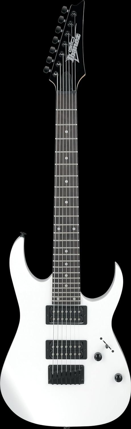 Ibanez GRG 7 String Solid-Body Electric Guitar, Right, White, Full (GRG7221WH)