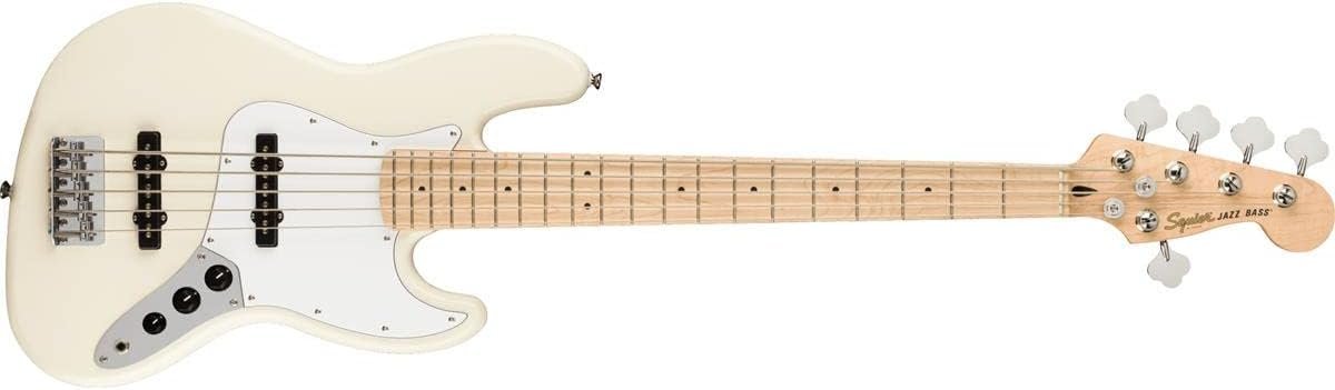 Squier Affinity Series 5-String Jazz Bass, Olympic White, Maple Fingerboard