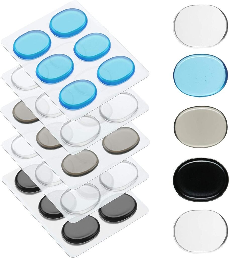 Fiada 30 Pieces Drum Dampeners Gels Silicone Gel Pads Soft Drum Dampeners for Drums Cymbals Tone Control (Transparent White, Black, Blue, Gray)